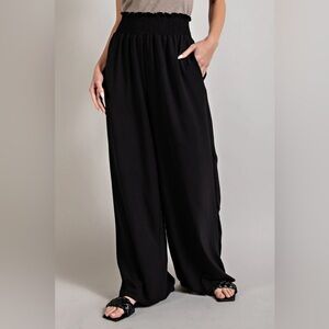 Eesome black Smocked Wide leg pants